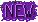 purple gif that spells 'NEW'